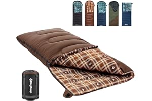 KingCamp Sleeping Bag for Adults, Cold Weather & Warm XL Big and Tall Flannel Sleeping Bags with Compression Sack Portable Waterproof Essentials Gear Accessories for Outdoor Camping