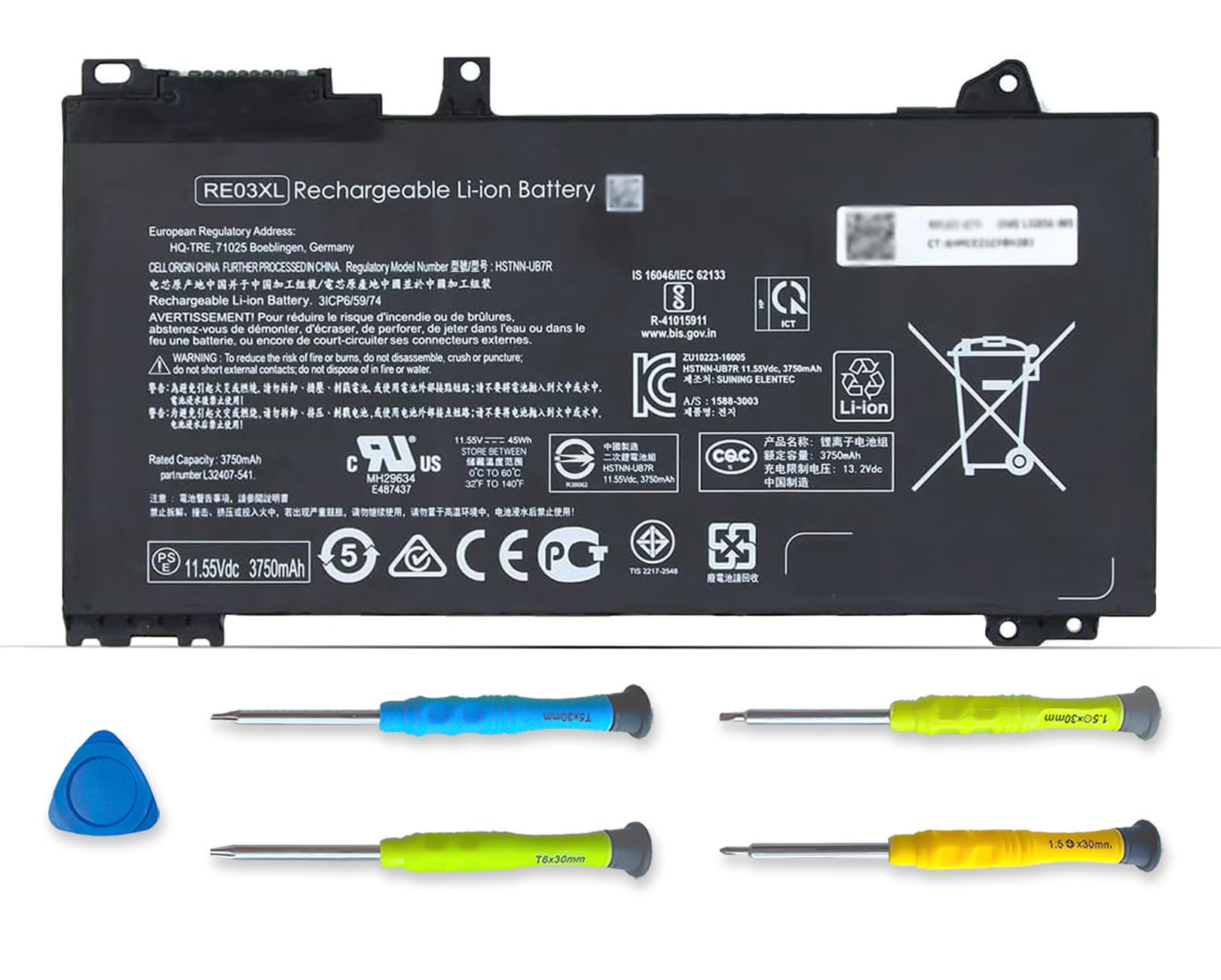 ASODI RE03XL L32656-005 Laptop Battery Compatible