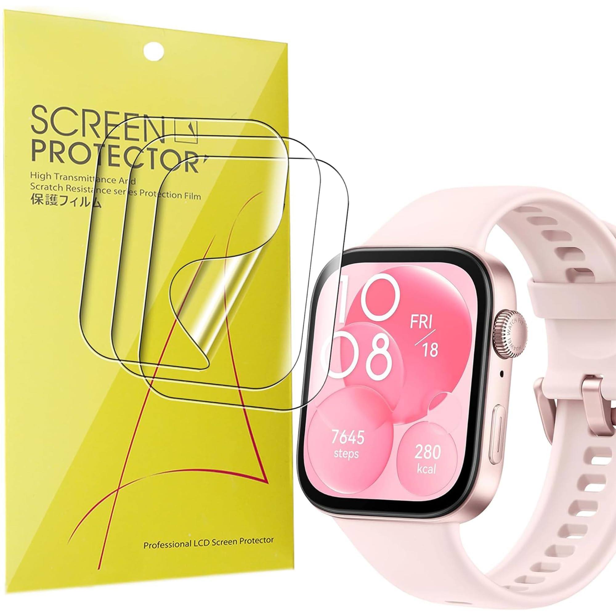 Blueshaweu Compatible for Huawei Watch FIT 3 Screen Protector, [6 Pack] Full Coverage TPU Clear Film Compatible with Huawei Watch FIT 3 Smartwatch 1.82 inches (3 pack)