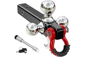 OKSTENCK 360 Degree Swivel Tri-Ball Hitch, 1-7/8", 2", 2-5/16" with Lock, Hitch and Pin