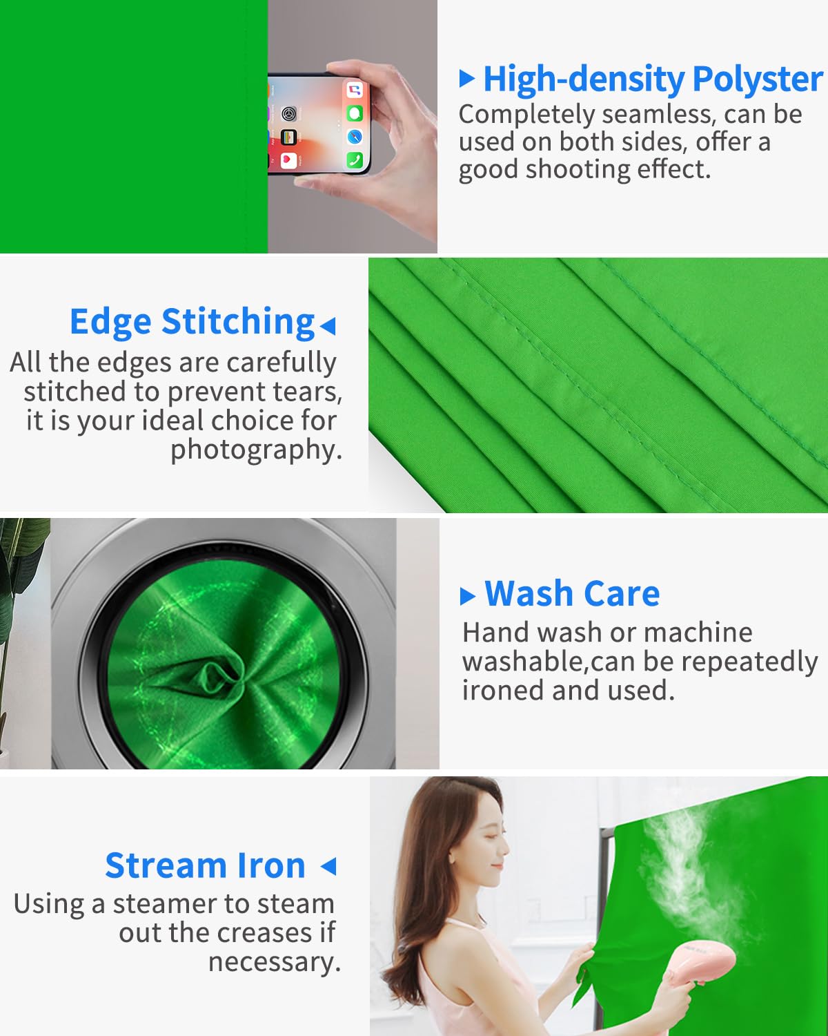 7x5 ft Green Screen Stand Kit, HEMMOTOP 6.5x5 ft Green Screen Backdrop with Stand for Streaming, Gaming, Zoom, Portable Greenscreen Background Kit with Clips & Carrying Case