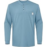 VANLENS FR Shirt for Men Flame Resistant Shirt NFPA2112 CAT2/HRC2 5.5oz Light Weight Long Sleeve Henley Shirts