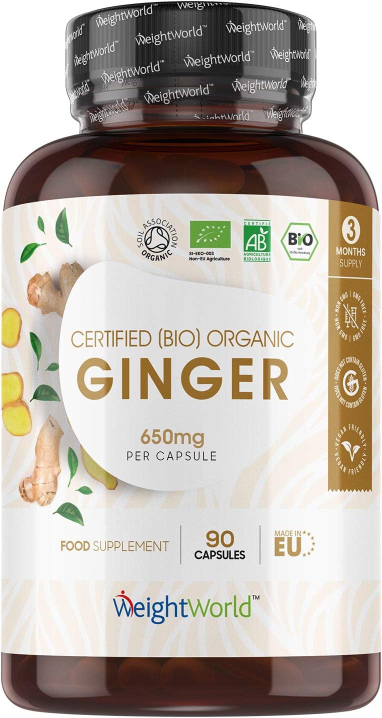 WeightWorld Organic Ginger Supplement, 90 count (Pack of 1)