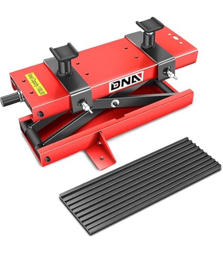 Steel Motorcycle ATV Scissor Lift Jack Crank Hoist Stand W/Saddle 1100 Lbs Red E - Foto 7