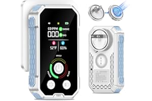 CSCL 5-in-1 Carbon Monoxide Detectors Plug in, Combination Smoke Detector & Natural Gas Leak Detector & CO Alarm with Temperature Humidity Display, Portable Carbon Monoxide Detector for Home Travel