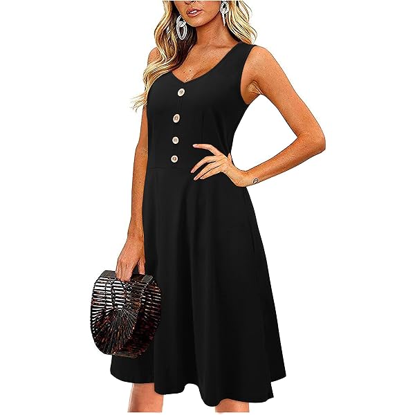 KILIG Women's Summer Floral Pleated Midi Dress - Sleeveless, Knee-Length, Loose Fit Beach Sundress