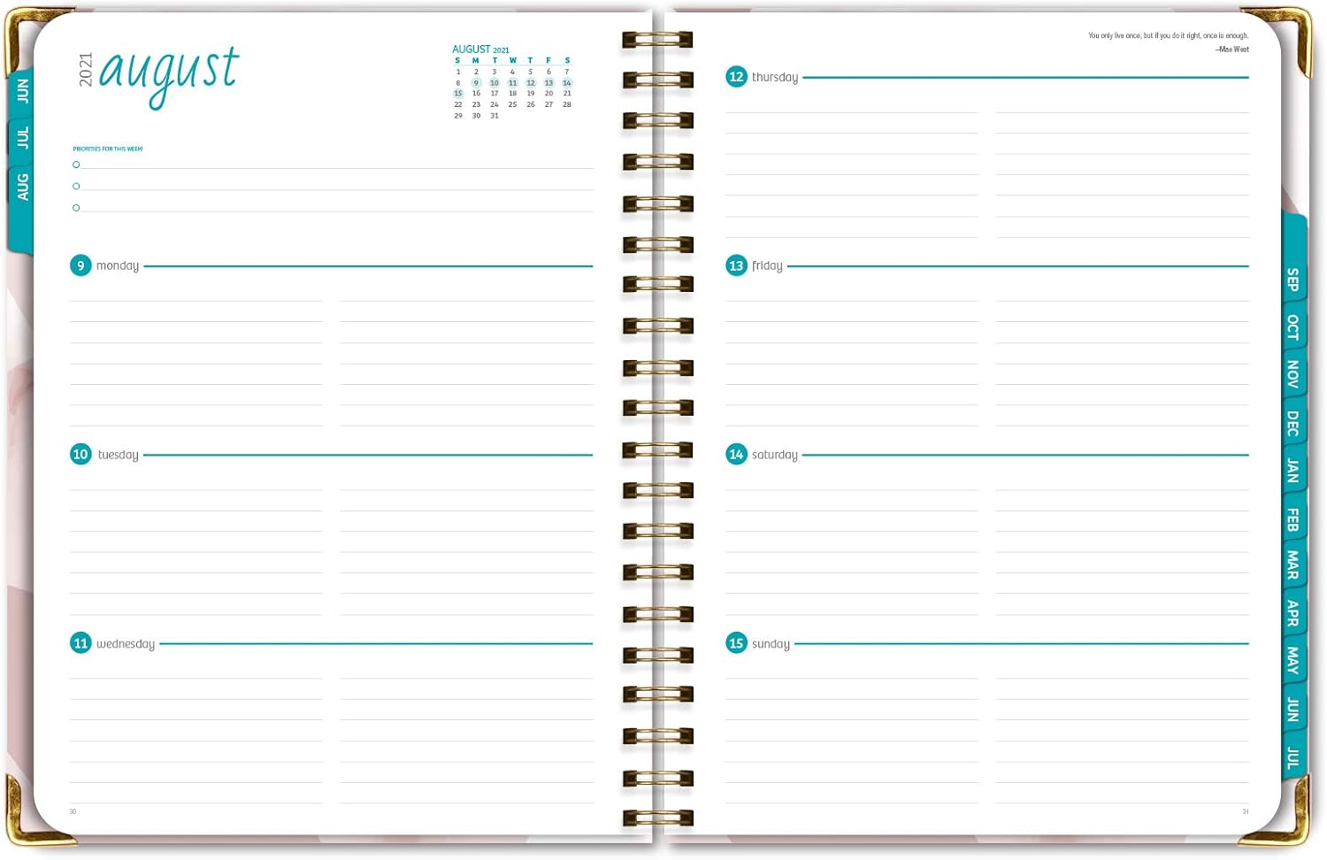 HARDCOVER Academic Year 2021-2022 Planner: (June 2021 Through July 2022) 8.5"x11" Daily Weekly Monthly Planner Yearly Agenda. Bookmark, Pocket Folder and Sticky Note Set (Pink Mosaic Triangle) : Office Products