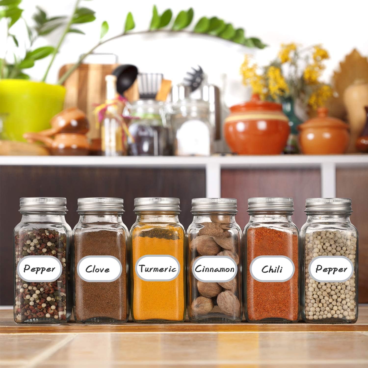 JaoNanl Waterproof Pantry Labels Stickers (192 Pieces - 4 Sizes, Silver, Mini,Small,Medium,Large - Image 3