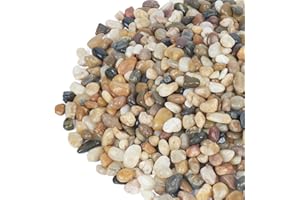 GASPRO 5 Pound Pebbles for Indoor Plants, 3/8 Inch Decorative Rocks for Vase, Succulents, Highly Polished, Mixed Color