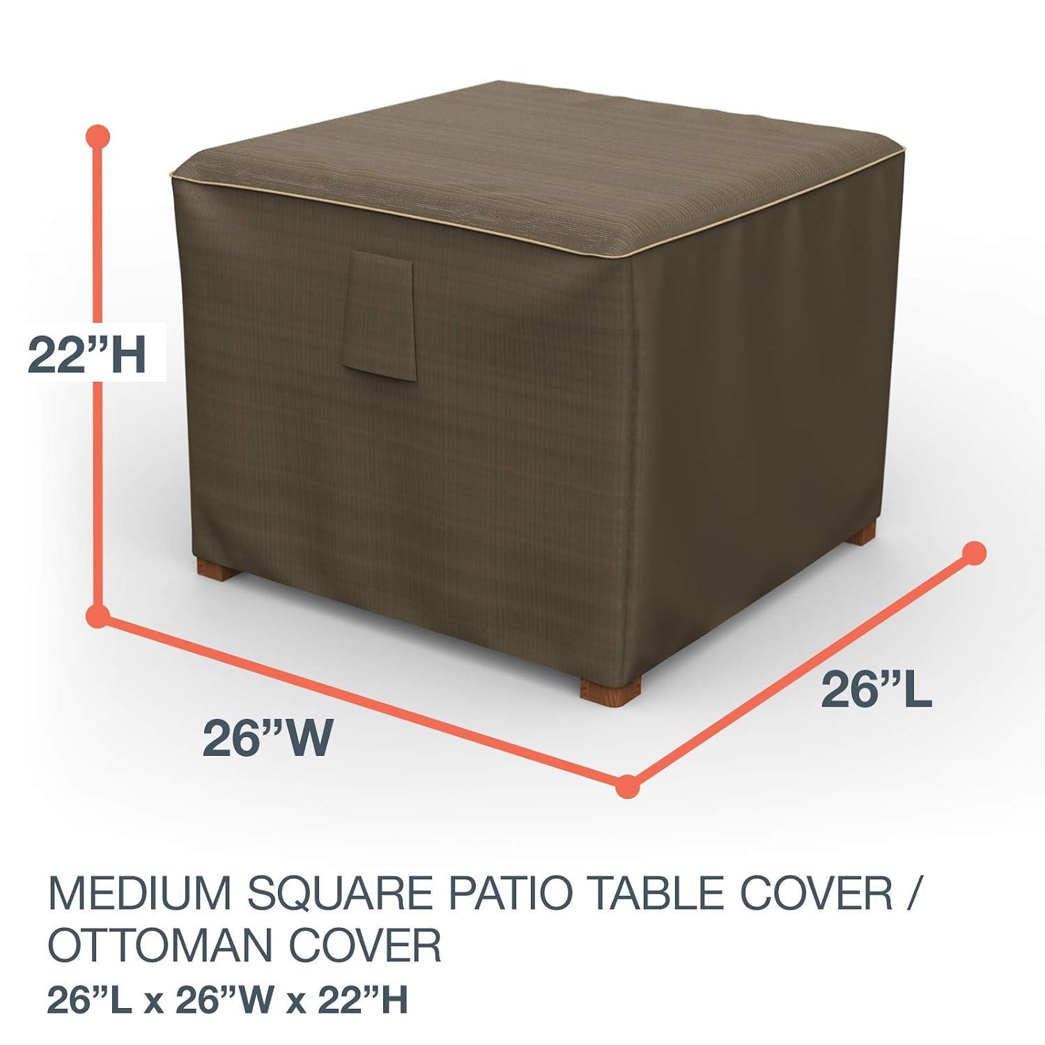 36 Neverwet Platinum Square Patio Table Cover Ottoman Cover Black And Tan Weave Ottoman Covers