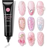 AZUREBEAUTY 3D Gel Nail Art, 15g Sculpting Gel for Nail Art, Molding, Clear | Rhinestones Glue for Gems Decoration Charms and Nail Design, Carving and Drawing, No Wipe, U V Light Required, DIY Salon Home
