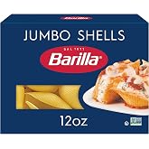 Barilla Jumbo Shells Pasta, Non-GMO Kosher Pasta, 12oz. | Classic Blue Box pasta made with high-quality Durum Wheat Semolina, Non-GMO and Kosher certified