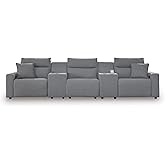 Signature Design by Ashley Modern ModMax II Stain Resistant 5-Piece Power Reclining Sectional with Adjustable Headrest and US