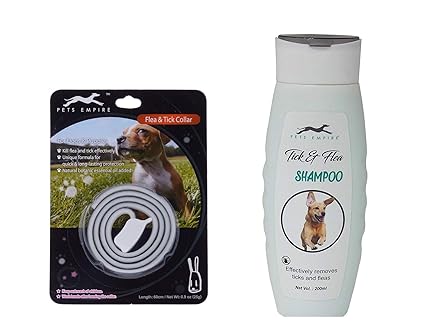 Pets Empire Dog and Cat Shampoo (Tick flea, 200 ML) + Pets Empire Flea & Tick Collar for Pet