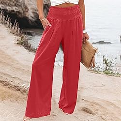 SHAOBGE Women's Casual Wide Leg Palazzo Pants High