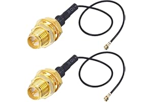 ONELINKMORE UFL to SMA M.2 NGFF IPX IPEX MHF4 to RP SMA Female (Male pin) RF Pigtail WiFi Antenna Extension Cable 0.81mm for PCI WiFi Card Wireless Router M.2 Cards Pack of 2 (6 inch (15 cm))