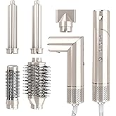 5 in 1 Blow Dryer Brush & Hot Air Styler–110,000 RPM High-Speed Hair Dryer with Auto Wrap Curlers & Ionic Technology, Hot Air Brush Wrap Fast Drying, Curling/Volumizing/Straightening - Gold