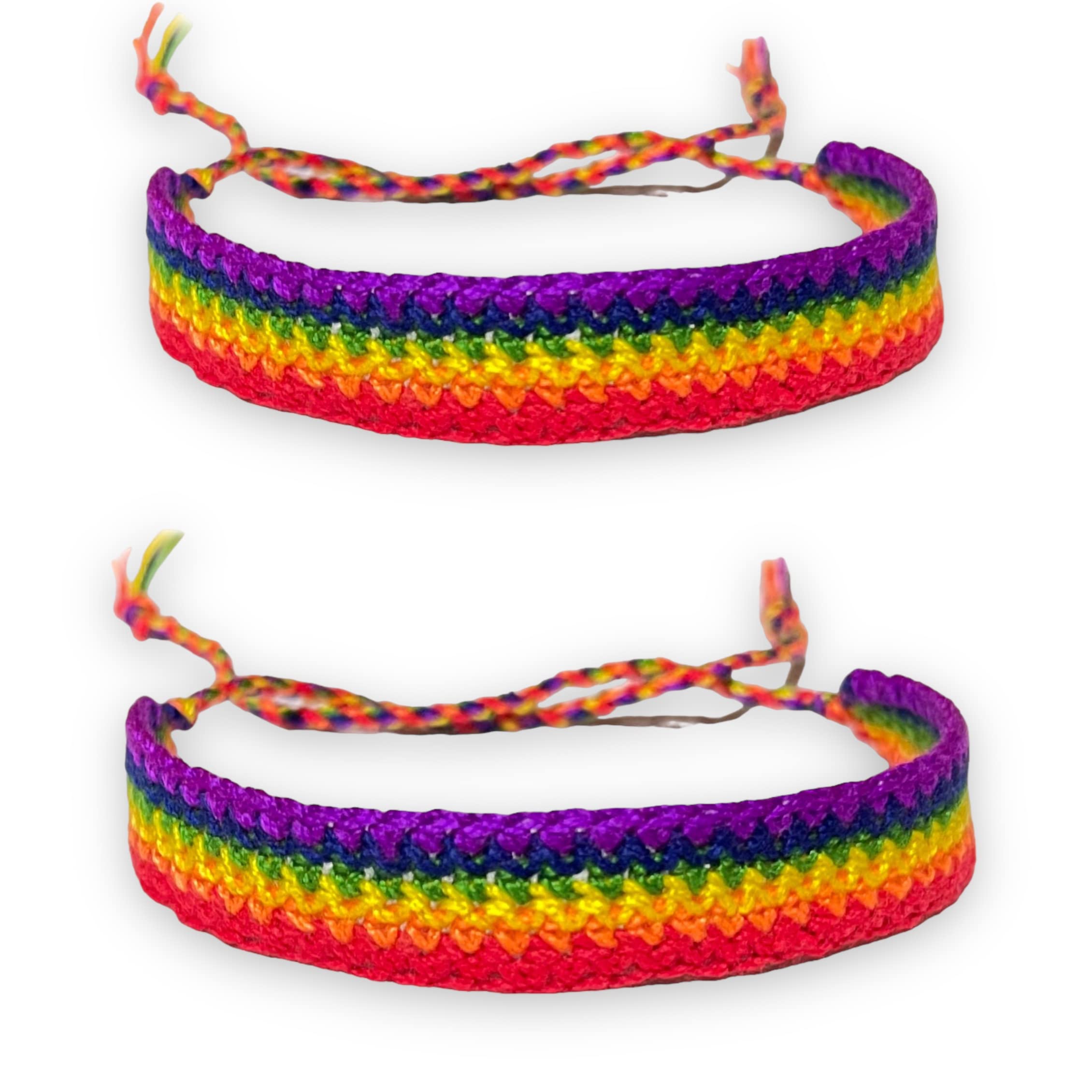 Handmade Men's Women's Rainbow Cord Bracelet Plaided Hippie Cotton Braided Gay Pride Wristband