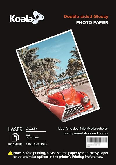 Koala Double Sided Glossy Laser Photo Paper A4 130gsm 100 Sheets