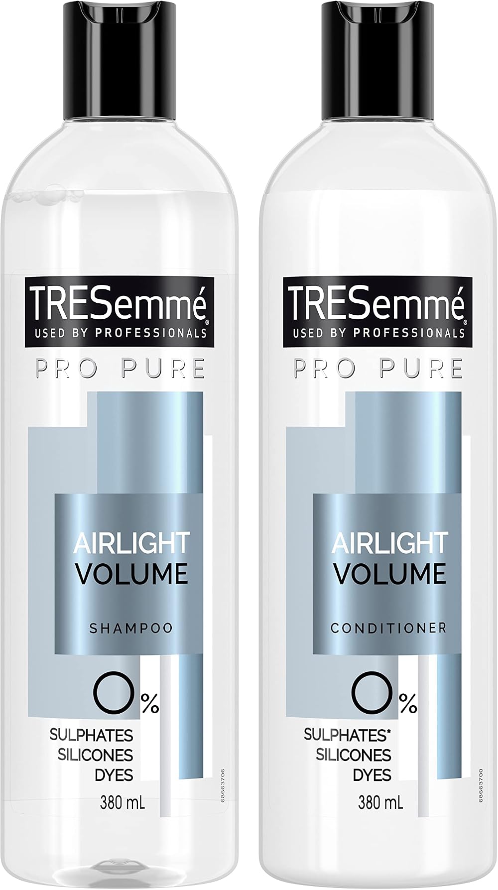 TRESemmé Pro Pure Airlight Volume Shampoo Conditioner 2x380ml Sulfate Silicone
