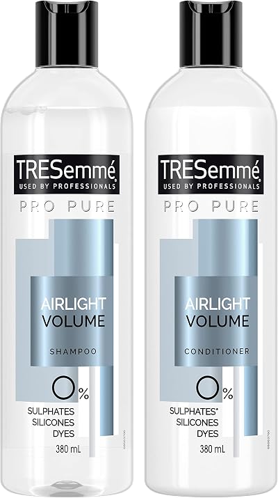 TRESemmé Pro Pure Airlight Volume Shampoo Conditioner 2x380ml Sulfate Silicone