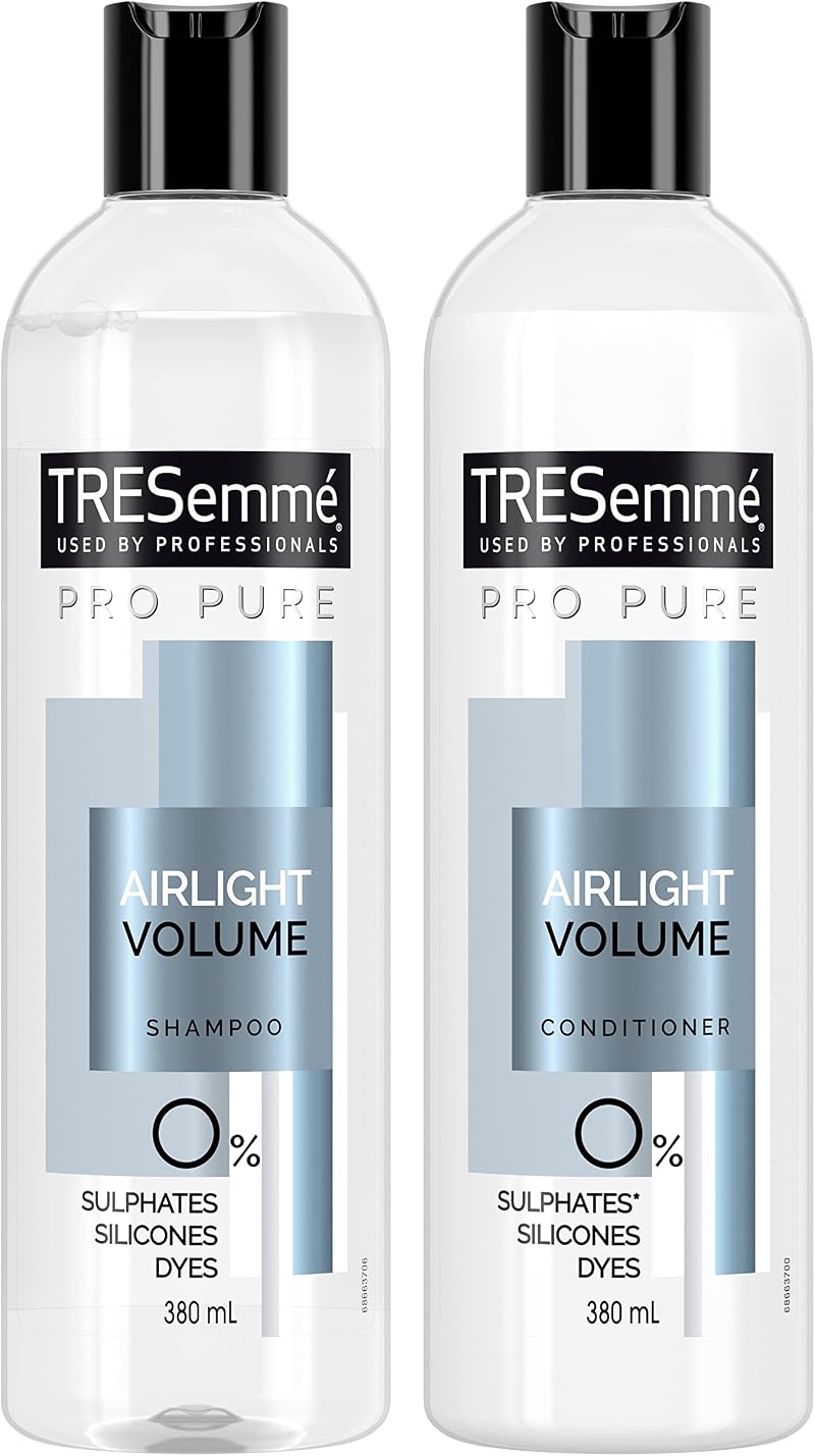 TRESemmé Pro Pure Airlight Volume Shampoo Conditioner 2x380ml Sulfate Silicone