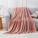 EHEYCIGA Fleece Blanket Dusty Pink 150x200cm Double Size Throw view 7