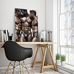 HMLZSJ Nude Muscle Male Torso Portrait Art Gay
