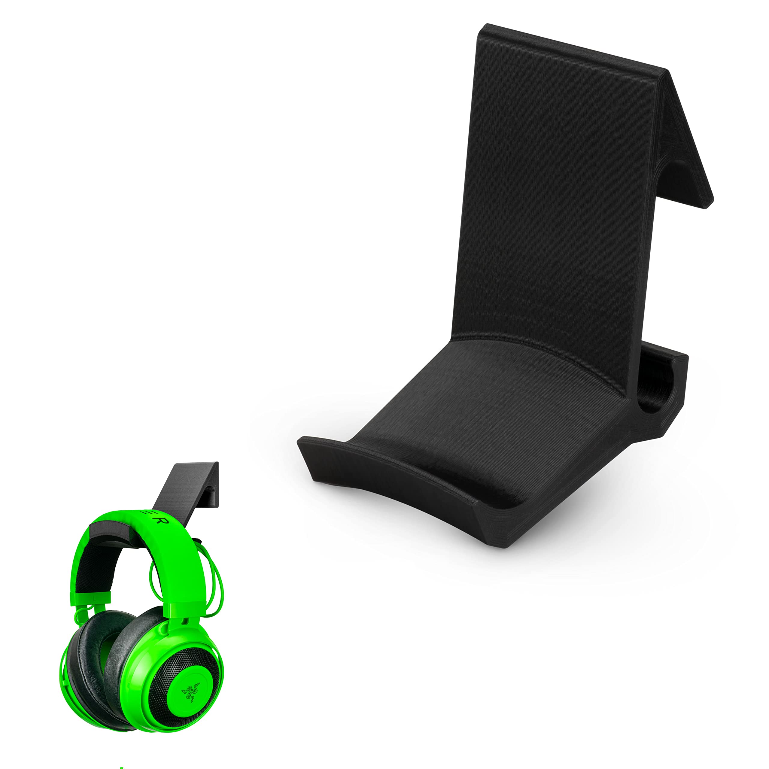 [EOL] The Talon - Headphone Hanger Holder Stand - Designed for Gamers - Large Curved Headphone Band Bed & Cable Hook Wall Mounted Headset Stand by Brainwavz (Black) [EOL]