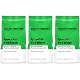 Amazon Essentials Epsom Salt Soaking Aid, Rosemary &amp; Mint Scent (Previously Amazon Basics), 48 Ounce (Pack of 3)