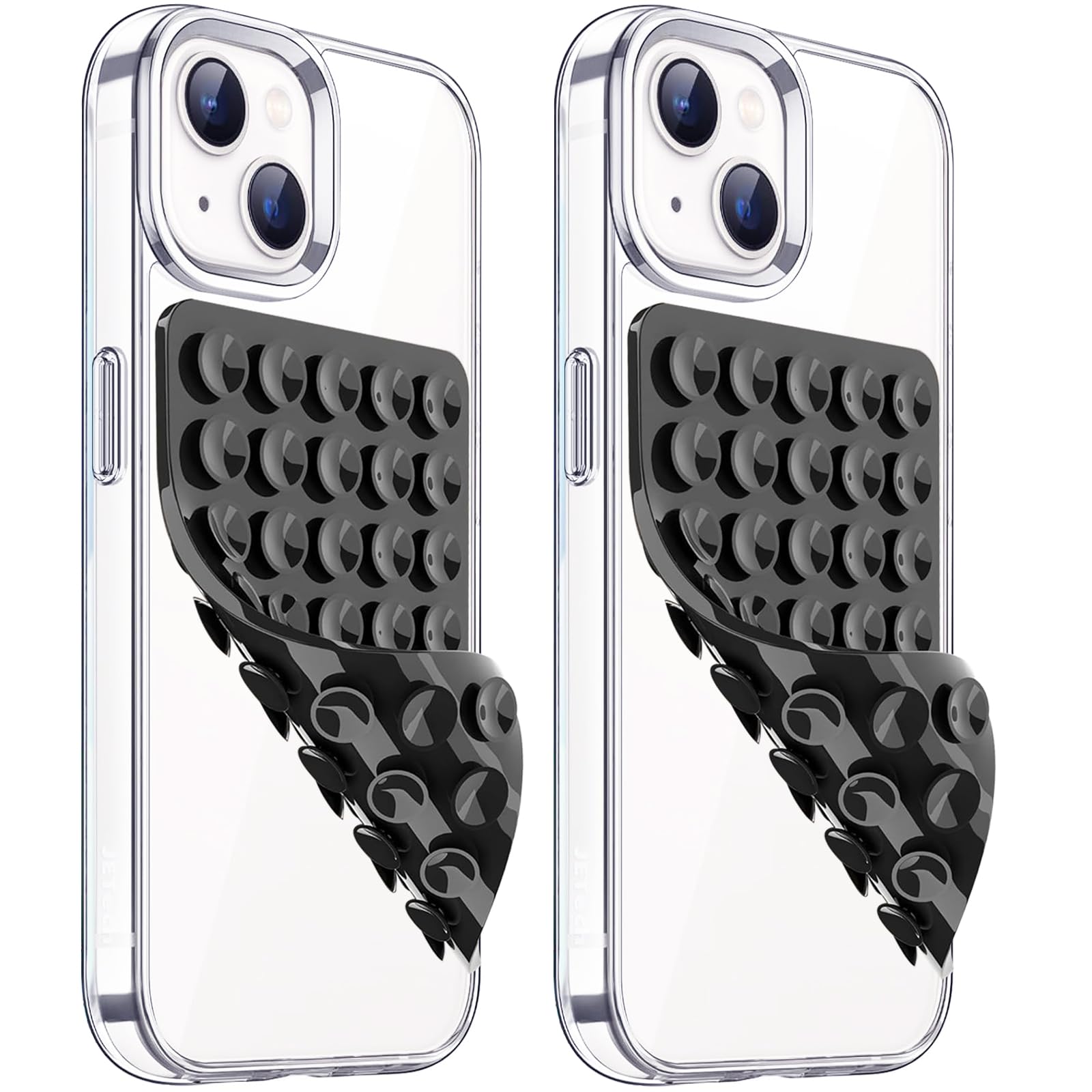 Photo 1 of Anteel 2 Pack Silicone Suction Cup Phone Case Mount Double Sided, Hands-Free Silicon Phone Grip with Higher Suction Power for Selfies and Videos, Non Slip Phone Accessories (Black)