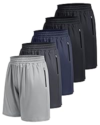 BOOJO 5 Pack Athletic Basketball Mens Shorts with