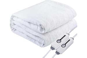 YAKEE Electric Mattress Pad King Size 78"x80" with Dual Control, Electric Underblanket, Fit Up to 21" Deep Pocket, 4 Heating Levels & Auto Shut Off, Machine Washable