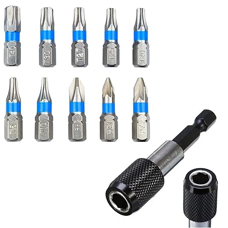 50 tlg. Premium Torx Bit Set Bits Sortiment aus sehr hochwertigem S2 Stahl, je 5 Stück mit den Größen T10 T15 T20 T20 T25 T27