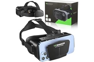 KCXGHYI VR SHINECON Virtual Reality VR Headset 3D Glasses Headset Helmets VR Goggles for TV, Movies & Video Games Compatible iOS, Android &Support 4.7-7 inch