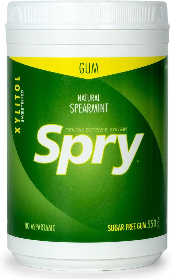 Spry Xylitol Gum, Natural Spearmint, 600 Count Amazon.ca Grocery