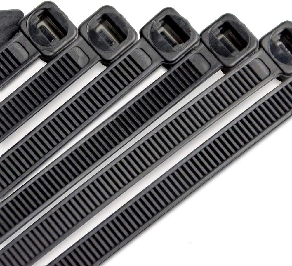 Cable Ties, sinzau 300mm X 7.6mm Heavy Duty Nylon Cable Ties Wraps for Home Office Garage, 50Pcs White and 50Pcs Black, Pack of 100