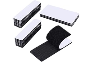 Wisdompro Strips with Adhesive - 16 Sets 1 x 4 Inch and 4 Sets 2 x 4 Inch Double Sided Heavy Duty Hook and loop Tape, Sticky 