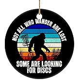 Decorlion Christmas Ornament - Bigfoot Disc Golf Ceramic Ornament, Funny Sasquatch Sports Christmas Tree Decoration – Gift for Disc Golf Players, Sasquatch & Outdoor Adventurers
