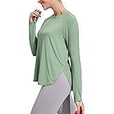 PINSPARK Workout Shirts for Women Loose Fit Running Gym Tops Breathable Athletic Raglan Sleeve t Shirts Sage Green S