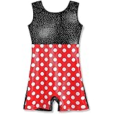 HOZIY Gymnastics Leotards for Girls Sparkly Biketard Mermaid Green Red Hot Pink Polka Dots