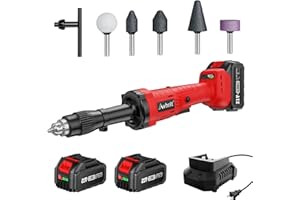 Avhrit Cordless Die Grinder with 2x 4.0Ah Batteries, 21V Brushless Die Grinder, Variable Speed Straight Grinder for Rust Removal, Grinding, Cutting, Polishing