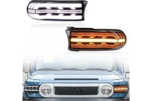 KEEGTBOX Switchback White/Amber Front LED DRL Headlight as Daytime Running light and Turn Signal Light 2 in 1 Compatible with Toyota FJ Cruiser 2007-2021 Accessories