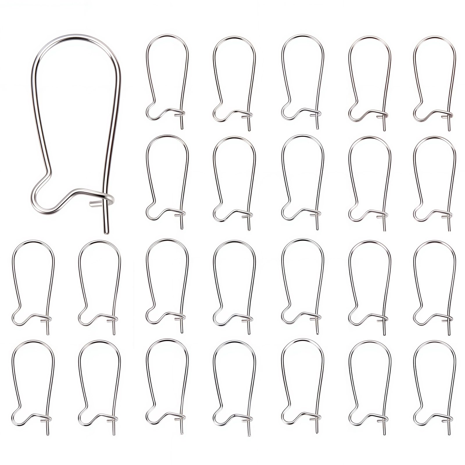 SUNNYCLUE 1 Box 150Pcs Ear Wire Hooks Kidney Wire Earrings 304 Stainless Steel Ear Wires Teardrop Earwires Earring Findings for Jewelry Making Accessories DIY Dangle Earrings Craft Women Supplies