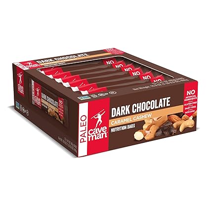 Amazon Com Caveman Foods Paleo Friendly Nutrition Bar Dark Chocolate Caramel Cashew 1 4 Ounce 12 Count Box Grocery Gourmet Food