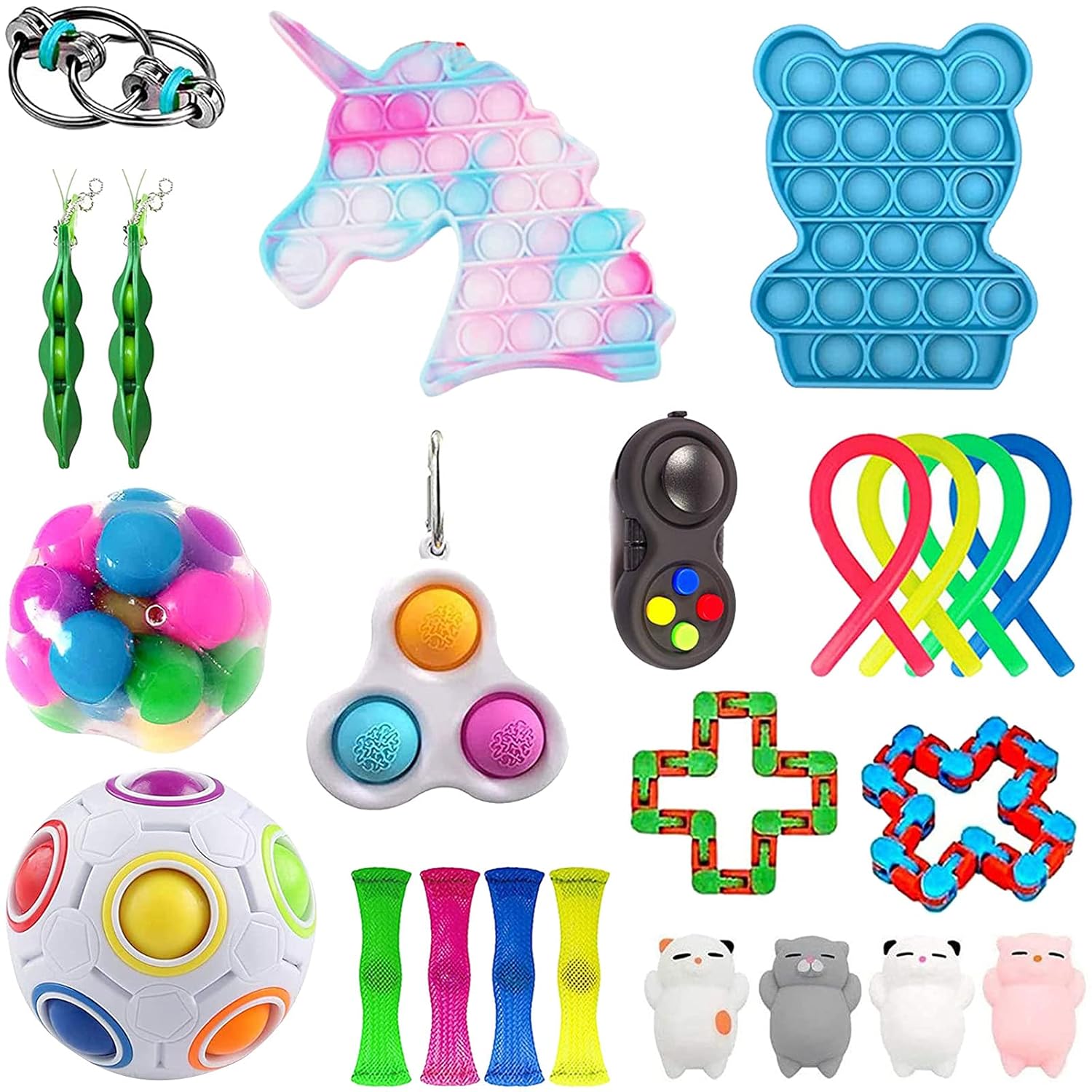 Fidget Toy Packs, Sensory Fidget Toys Pack with Push Pop Bubble Simple