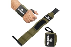 PRODIGY NUTRITION LABS Premium Weightlifting Wrist Wraps 18" Professional Grade Wrist Support with Heavy Duty Thumb Loop - Top Wraps for Working Out, Strength Training, Bodybuilding.