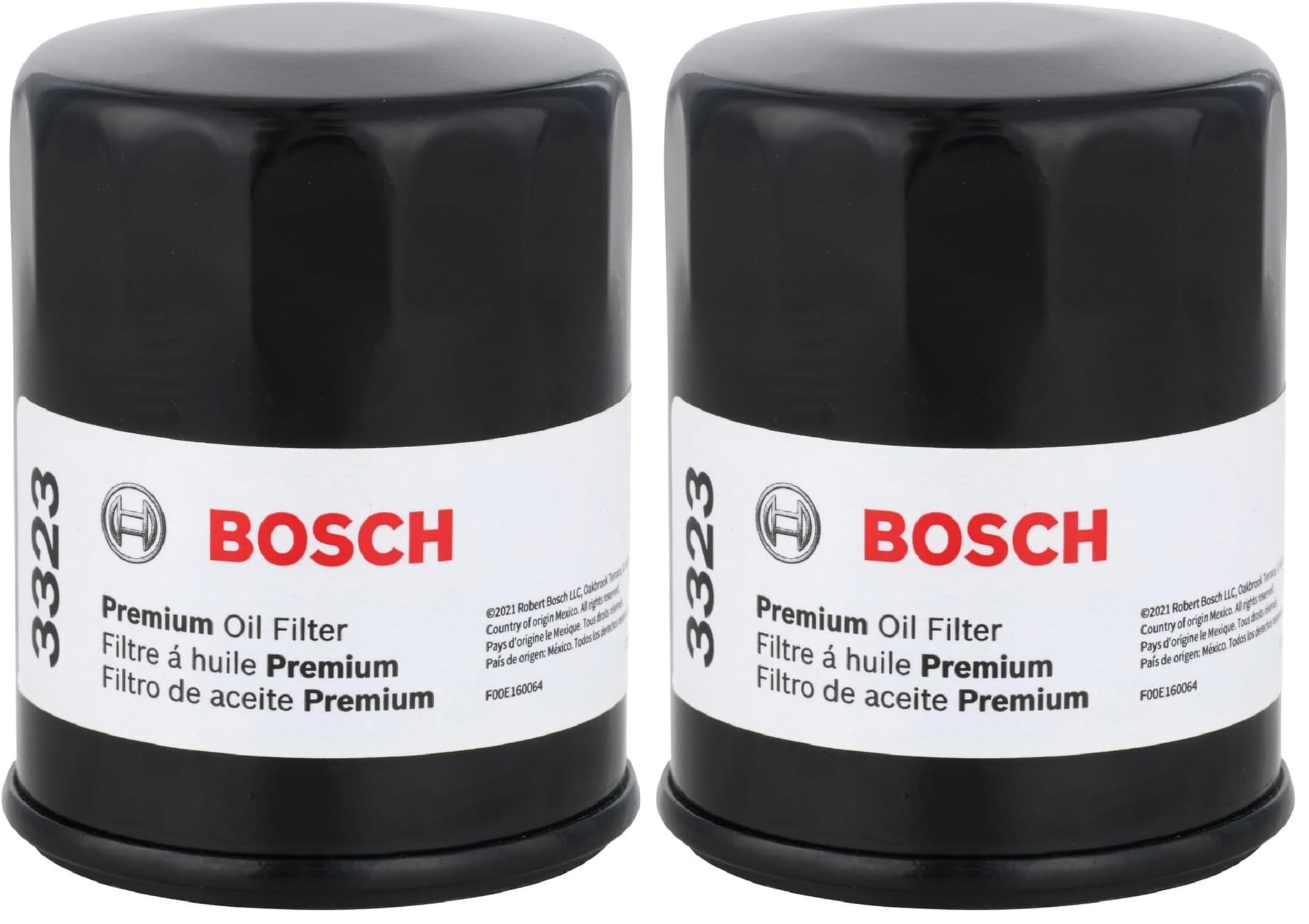 BOSCH 3323 Premium Oil Filter With FILTECH Filtration Technology - Compatible With Select Acura MDX, RDX, RSX, TL;Chrysler;Dodge; Ford;Honda Accord,Civic,CR-V, Pilot; Infiniti;Nissan+More (Pack of 2)