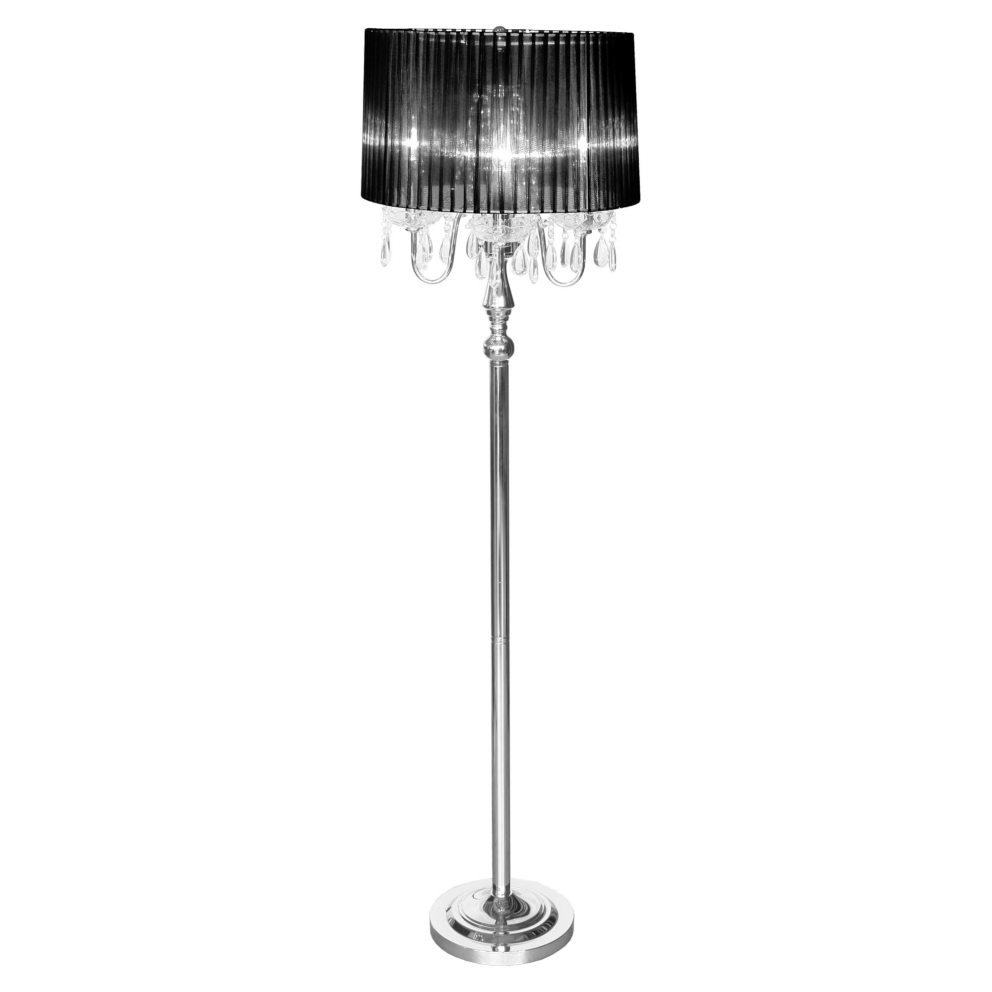 Beaumont 4 Light Standard Lamp, Glass, Black