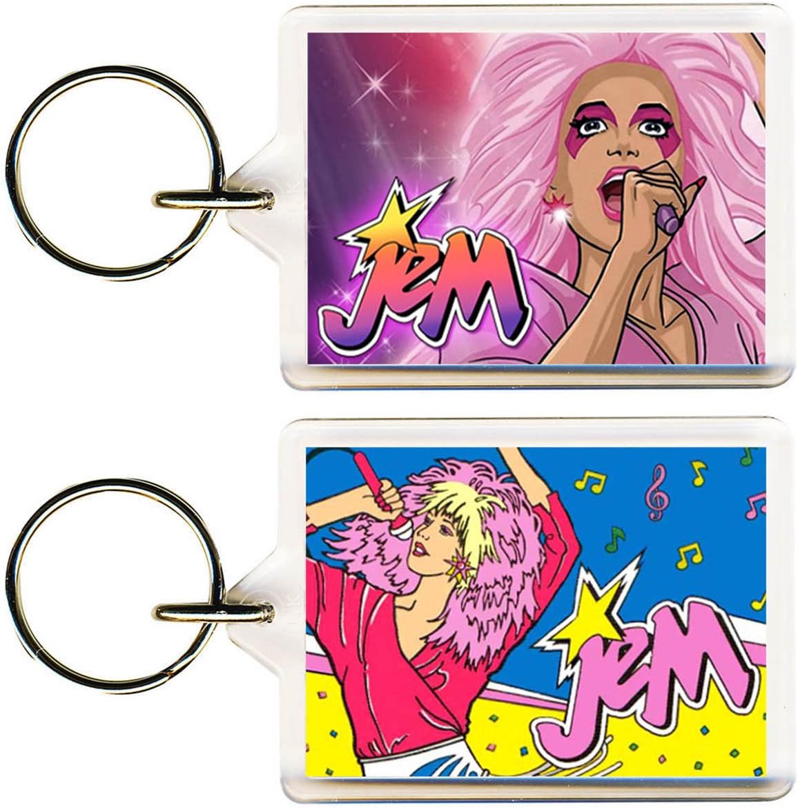 S8keMedia Jem and the Holograms Set of 2 Keyring 50mm x 35mm